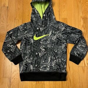 Nike Kids Graphic Hoodie - Black and Neon Green